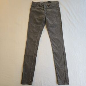 AG Adriano Goldschmied Grey The Legging Super Skinny Thin Corduroy Pants CW3